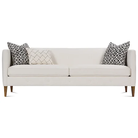 86" Contemporary Sofa with Exposed Wood Legs